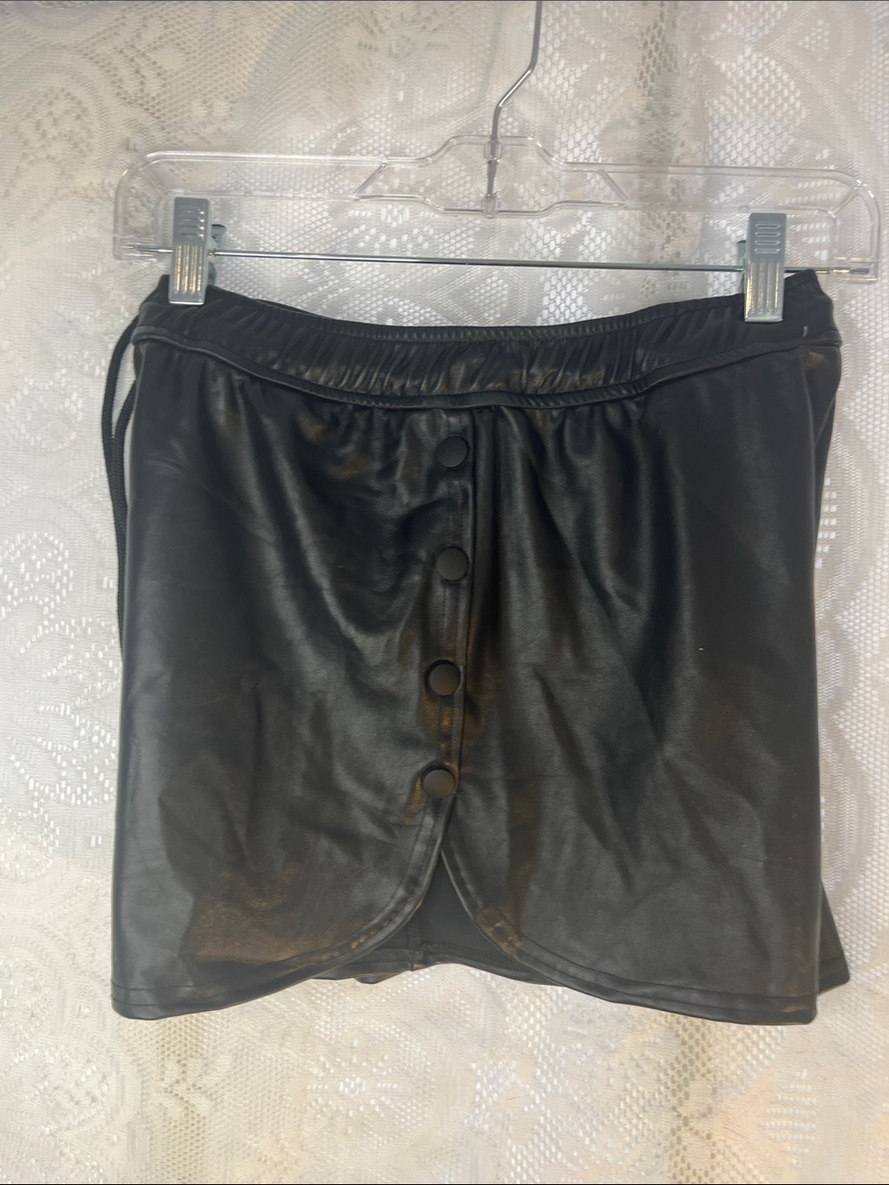 emory park Black Athletic Faux Leather Shorts NWT S